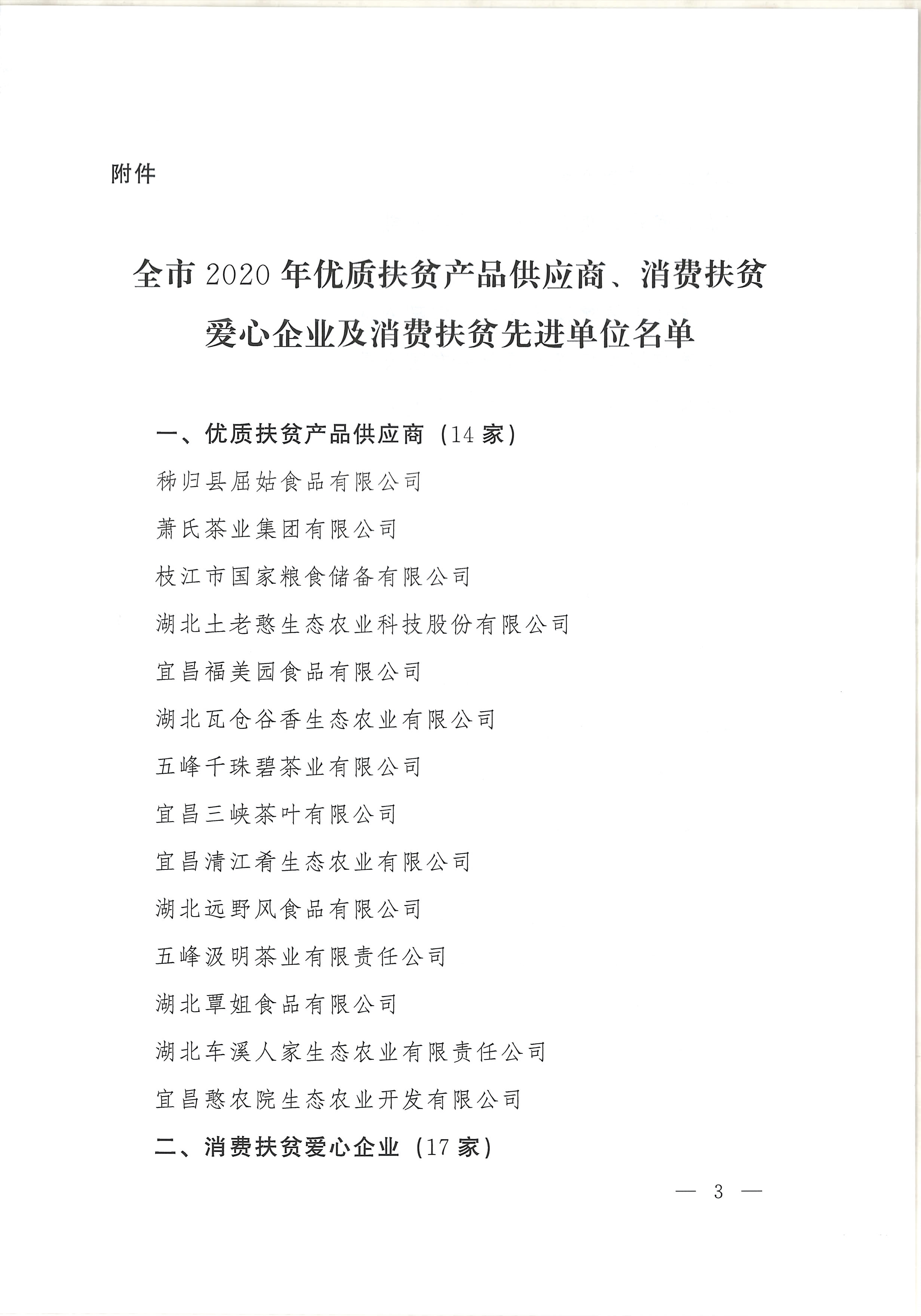 宜昌市扶贫攻坚工作领导小组关于2020年优质扶贫产品供应商、消费扶贫爱心企业及消费扶贫先进单位的通报_3.jpg